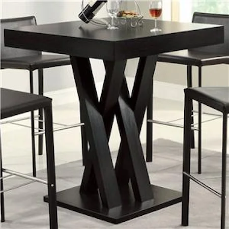 Crisscross Bar Table with Square Table Top